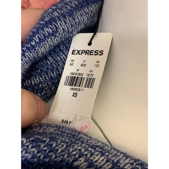 Express Blue Cowl Neck Sweater XS NWT - Picture 4 of 4